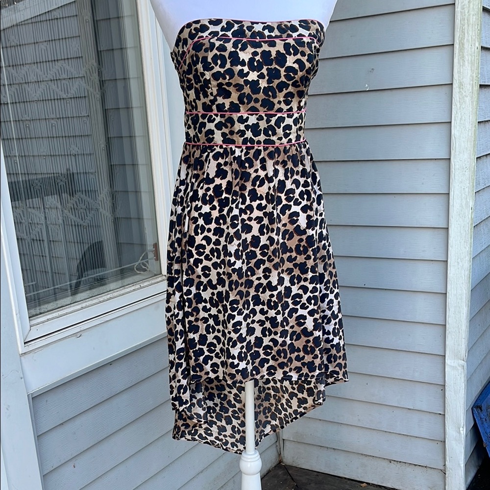 American Rag Black and Tan Asymmetrical Strapless Sundress